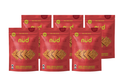 Tomato Herb Sweet Potato Crackers, 6 x 66g-Pack